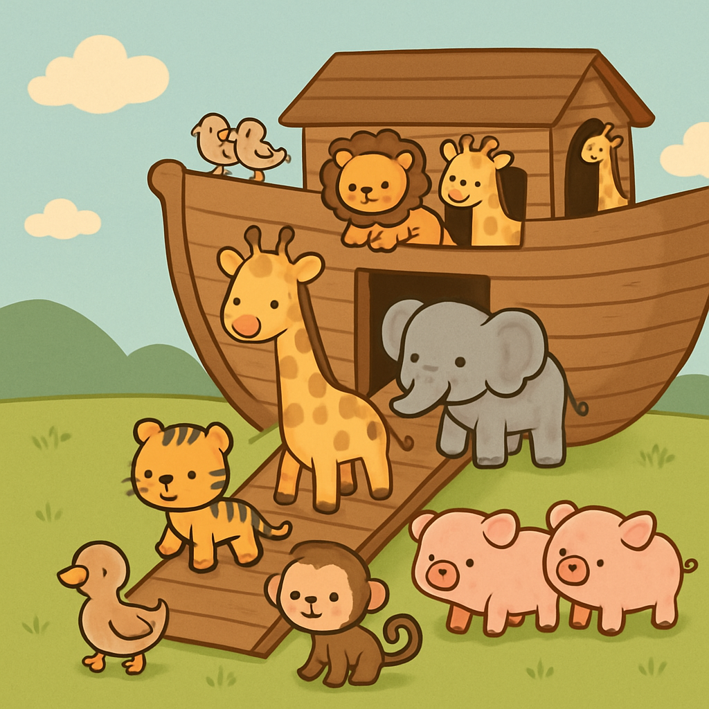 Animais saindo da arca