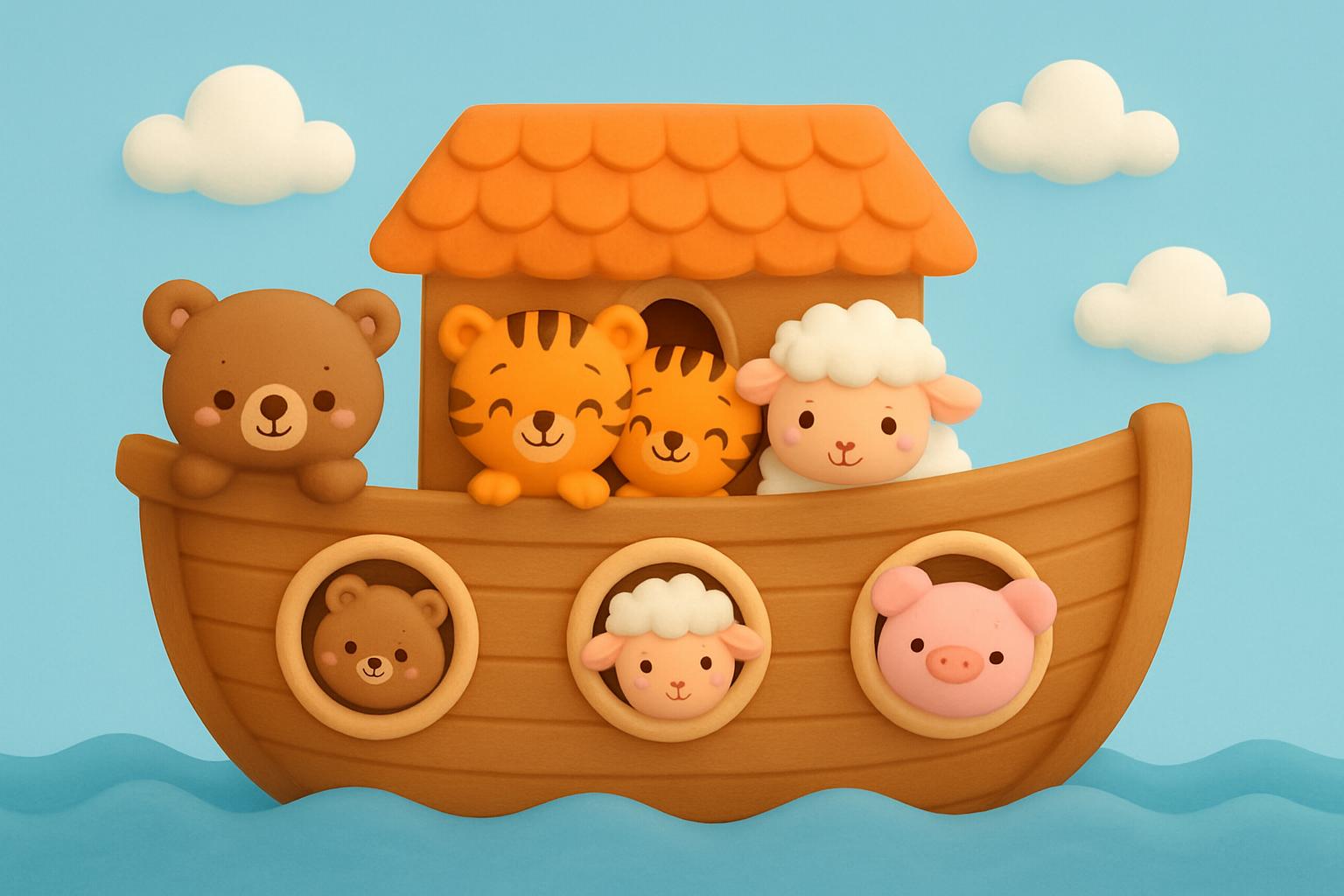 Arca de Noé com animais